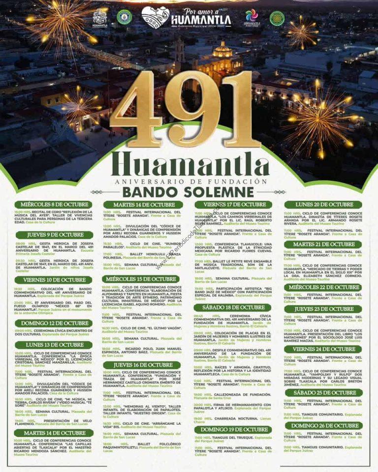 Huamantla celebra 491 años de historia, cultura y tradición