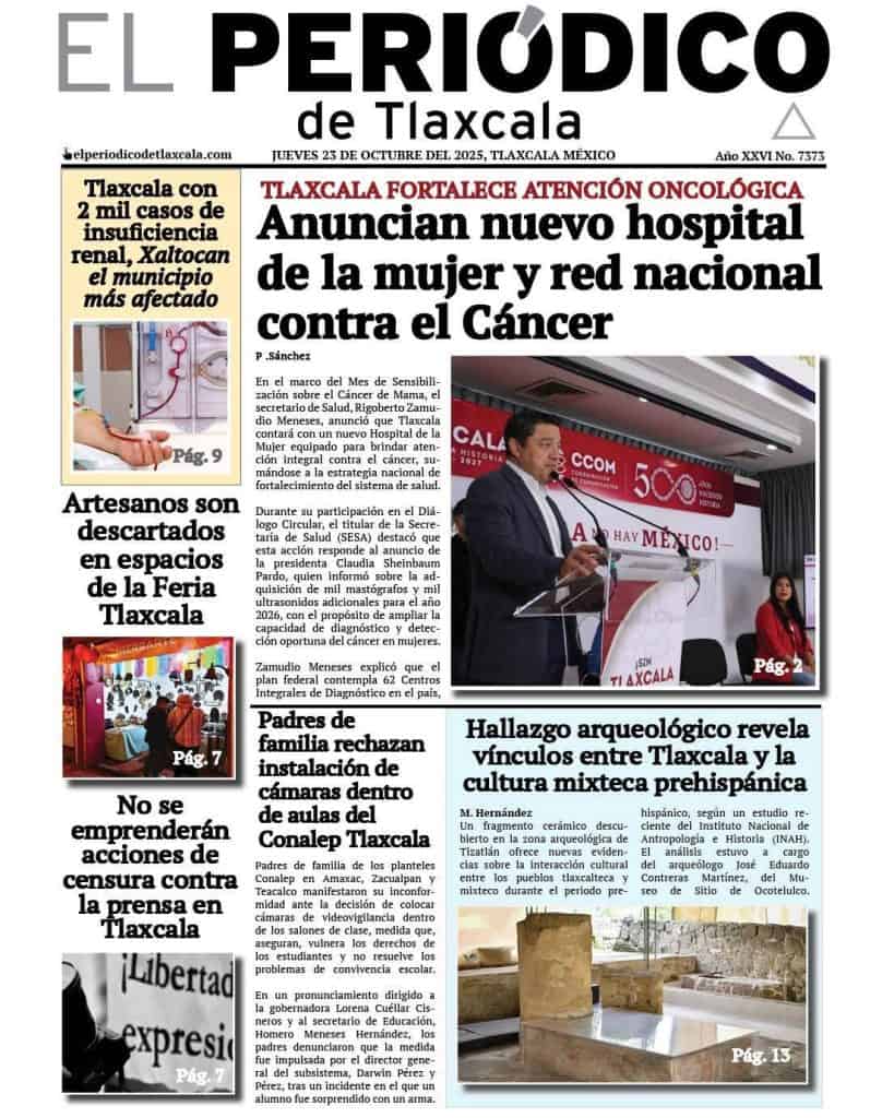 Acción de la Secretaría de Salud durante el Mes de Sensibilización sobre el Cáncer de Mama en Tlaxcala.