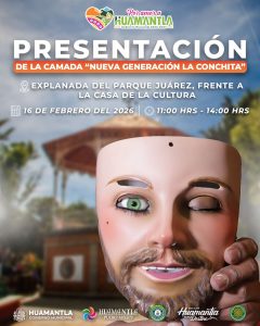 Árbol de la vida, con un fondo de parque y estructura de palapa, promocionando la presentación de la camada "Nueva Generación La Conchita" en Tlaxcala, México, el 16 de febrero de 2026.