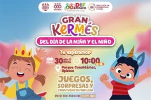 Celebración del Día de la Niña y el Niño en Apizaco, Tlaxcala, con juegos, sorpresas y convivencia familiar el 30 de abril de 2026 a las 10:00 a.m. en el Parque Cuauhtémoc.